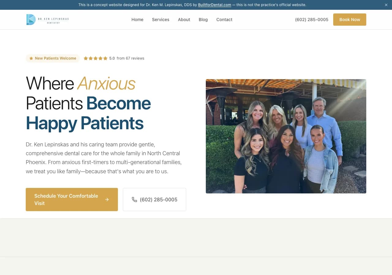 Dr. Ken Lepinskas, DDS new website by BuiltforDental