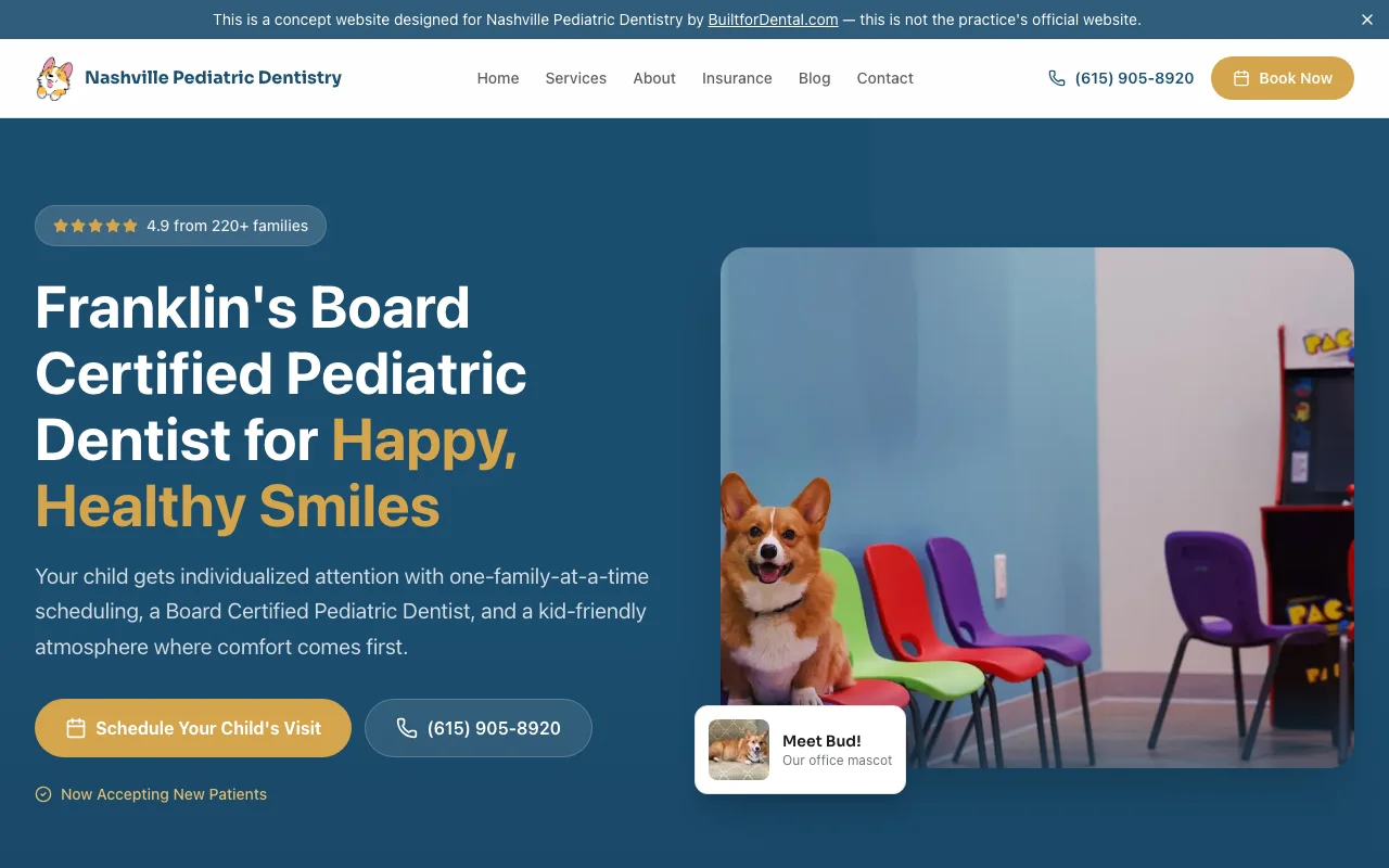 Nashville Pediatric Dentistry website